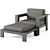 Metal Outdoor Lounge Chair Set | Walker Collection 3D model small image 1