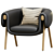 Elegant Monica Armchair 3D model small image 1