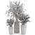 Rustic Concrete Pot Bouquet Set 3D model small image 5