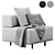 Modern Block Party Armchair 3D model small image 1