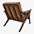 Rinei Timber Fabric 1 Seater 3D model small image 3