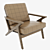 Rinei Timber Fabric 1 Seater 3D model small image 4