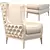 Idris Leather Wing Chair: Tufted Elegance for Your Home 3D model small image 3