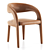 Hawkins Butterscotch Leather Dining Chair 3D model small image 1