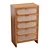 Oak Wood Retro Chic 5-Drawer Dresser 3D model small image 1