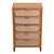 Oak Wood Retro Chic 5-Drawer Dresser 3D model small image 3