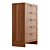 Oak Wood Retro Chic 5-Drawer Dresser 3D model small image 4