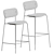 Elegant Upholstered Co Bar Chair 3D model small image 3