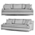 Elegant Liaigre Don Juan Sofa 3D model small image 2