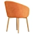 Elegant Garda Brown Velvet Chair 3D model small image 2