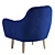 Modern Blue Polyester Wood Accent Chair 3D model small image 2