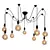 Vintage Edison Chandelier 3D model small image 1