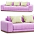 Elegant Denver 3-Seater Sofa 3D model small image 1