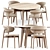 Contemporary Dining Set: Oleandro Chair & Abrey Table 3D model small image 1