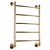 Bronze Water Heated Towel Rail - EWRIKA Sappho D 70x50 3D model small image 2