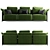 Sleek Elegance: GHIDINI 1961 DODO Sofa 3D model small image 3