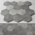 Hex Gray Concrete Tile Material 3D model small image 1