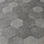 Hex Gray Concrete Tile Material 3D model small image 3