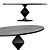 Sleek Oval Industrial Dining Table 3D model small image 3