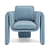 Luxury Floria Velvet Chair 3D model small image 3