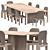 Sleek Crevasse Table & Scarpa Chair 3D model small image 3