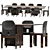 Sleek Crevasse Table & Scarpa Chair 3D model small image 12
