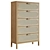 Title: Alder Tall 5-Drawer Dresser 3D model small image 1