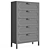 Title: Alder Tall 5-Drawer Dresser 3D model small image 5