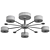 Elegant LED Ceiling Chandelier 3D model small image 2