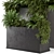 Rustic Concrete Pot with Outdoor Plants - Set 576 3D model small image 3