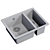 Ash Black Granite Kitchen Sink 3D model small image 3