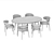 Modern Dining Set with Oleandro Chair 3D model small image 3