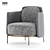 Modern Minotti Tape Armchair 3D model small image 3