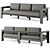 Metal Outdoor Sofa: Walker by Crate and Barrel 3D model small image 1