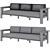 Metal Outdoor Sofa: Walker by Crate and Barrel 3D model small image 4