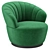 Luxurious Velvet Swivel Chair 3D model small image 1