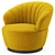 Luxurious Velvet Swivel Chair 3D model small image 3