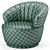 Luxurious Velvet Swivel Chair 3D model small image 6