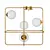 Sleek Brass Square Ball Pendant 3D model small image 2