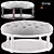 Cream Round Ottoman Coffee Table 3D model small image 1