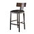 Modern Leather Counter Stool 3D model small image 1