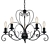 Elegant Brown Chandelier: 5-Light Classic 3D model small image 1