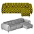 Cannes Modular Sofa by Delta Salotti 3D model small image 4