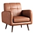 Keflavik Mid-century Arm Chair: Retro Elegance for Your Home 3D model small image 1