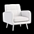 Keflavik Mid-century Arm Chair: Retro Elegance for Your Home 3D model small image 3