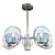 Sleek Sputnik Chrome Glass Chandelier 3D model small image 1