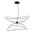 Sleek Black Ray Pendant 3D model small image 1