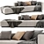 Modern Verzelloni Rubik Sofa with Ottoman 3D model small image 1