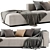 Modern Verzelloni Rubik Sofa with Ottoman 3D model small image 4