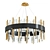 Luxurious Gold Black Crystal Chandelier 3D model small image 1